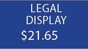 LEGAL DISPLAY $21.65